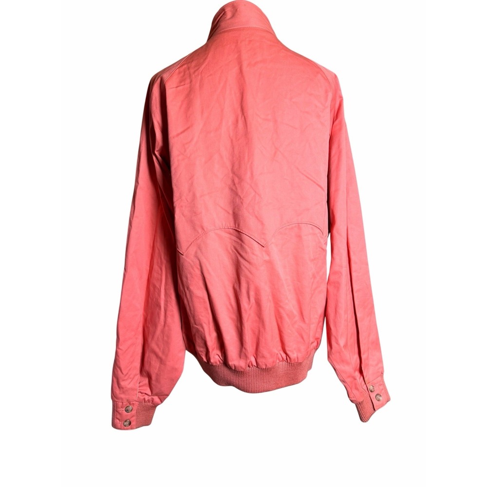 Vintage 90s GANT Reversible Harrington Jacket Plaid Coral Pink Mens L Preppy - Picture 6 of 16
